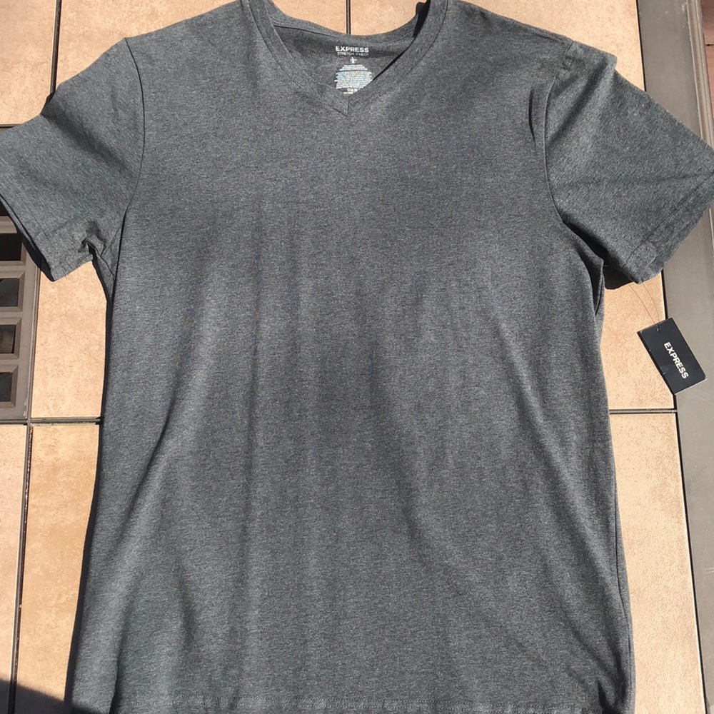 *NWT* Express Heathered Flex Stretch V Neck Tee